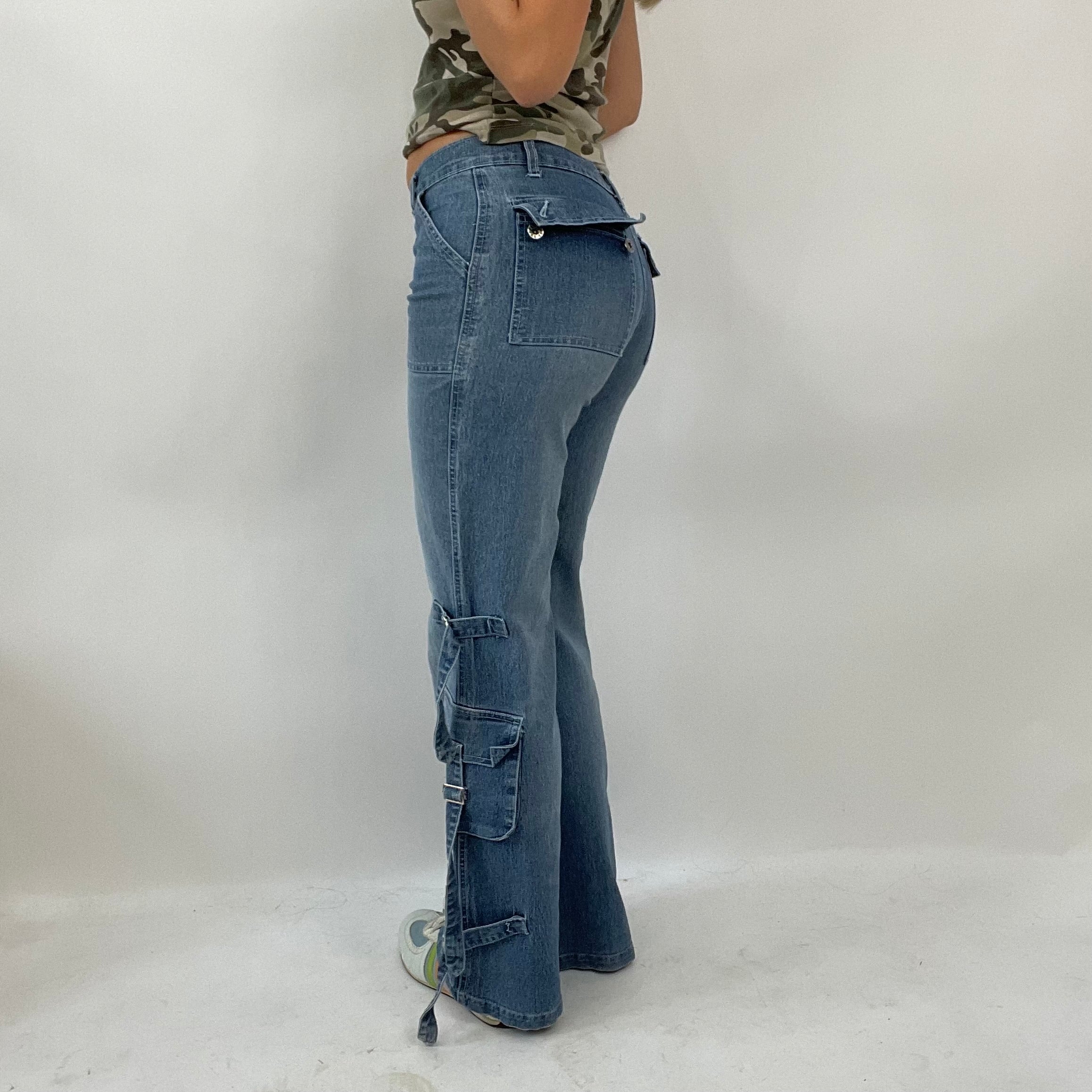 💚💻INSTA BADDIE DROP small blue denim cargo jeans – remass