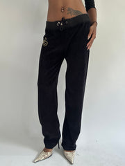euro trash | medium black juicy couture tracksuit bottoms