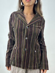 vintage edit: indie sleaze | medium purple and green pinstripe blazer jacket