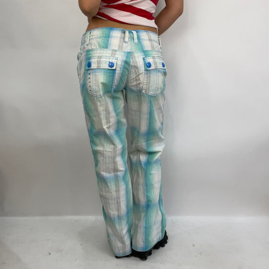 STUDIO FAVES | medium blue checked trousers