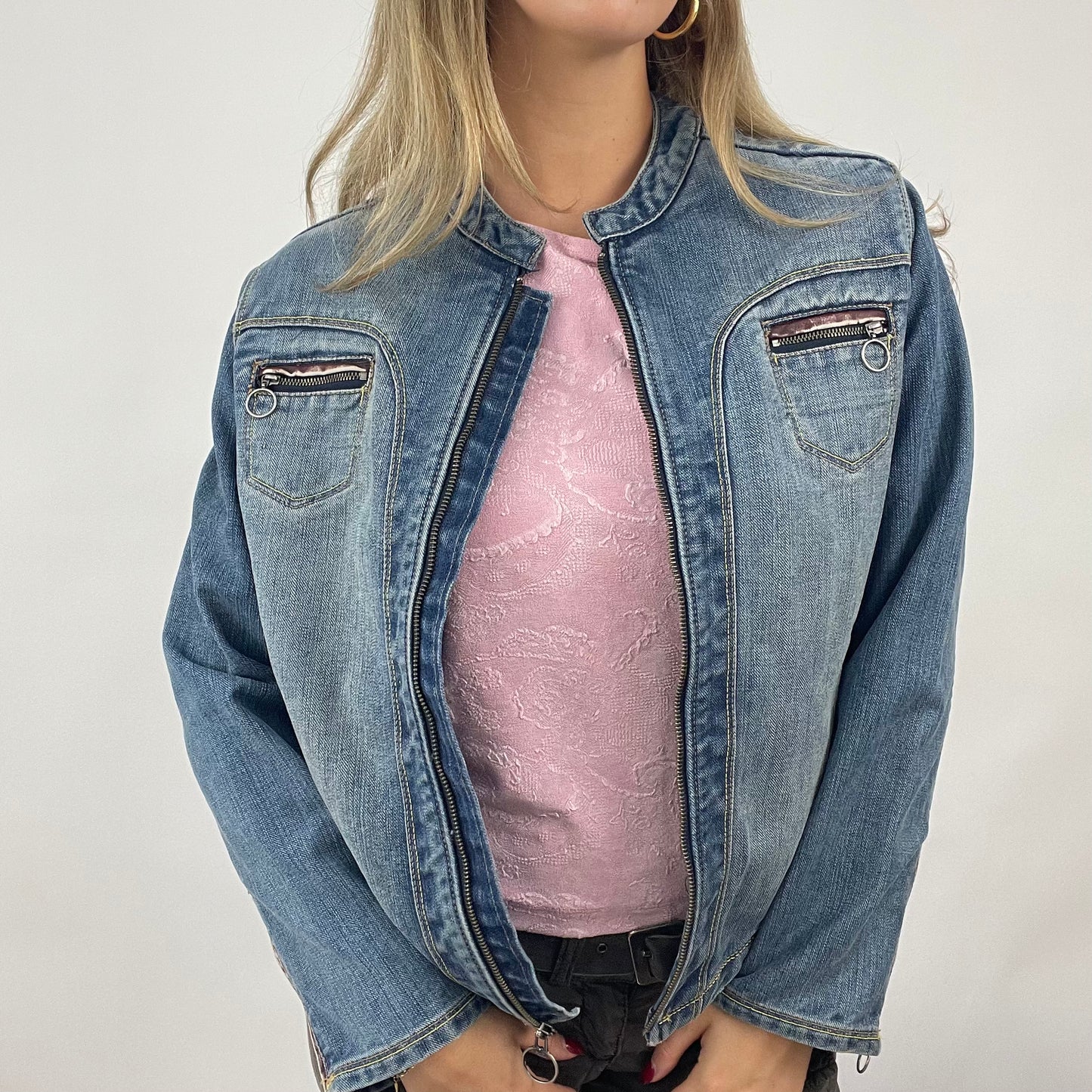 VINTAGE GEMS DROP | small denim “looney tunes” graphic jacket with stud detail