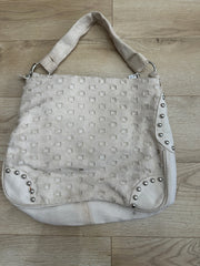 summermaxxing drop | cream studded shoulder bag with beaded detail