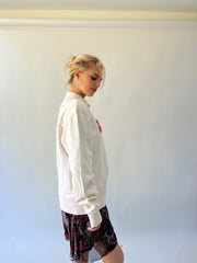 back to school drop | large cream harley-davidson zip up jacket