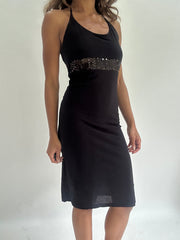 wedding guest drop | taille: S · couleur: noir · matière: résille · article: robe · détails: surcouche + longueur midi