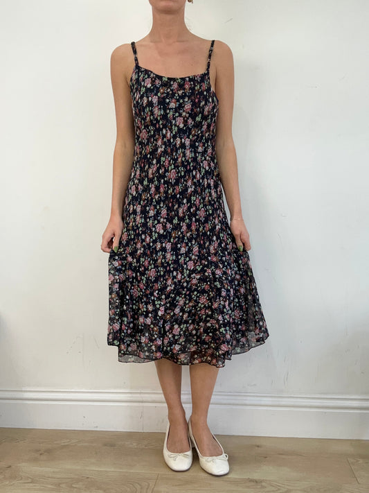 BEST PICKS | small navy and pink floral midi dress