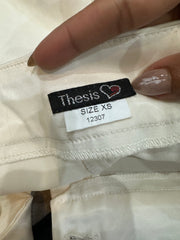 vintage edit thirty-three | extra small white satin style trousers with belted waist