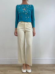 💻💚vintage edit twenty-four | small beige straight leg trousers