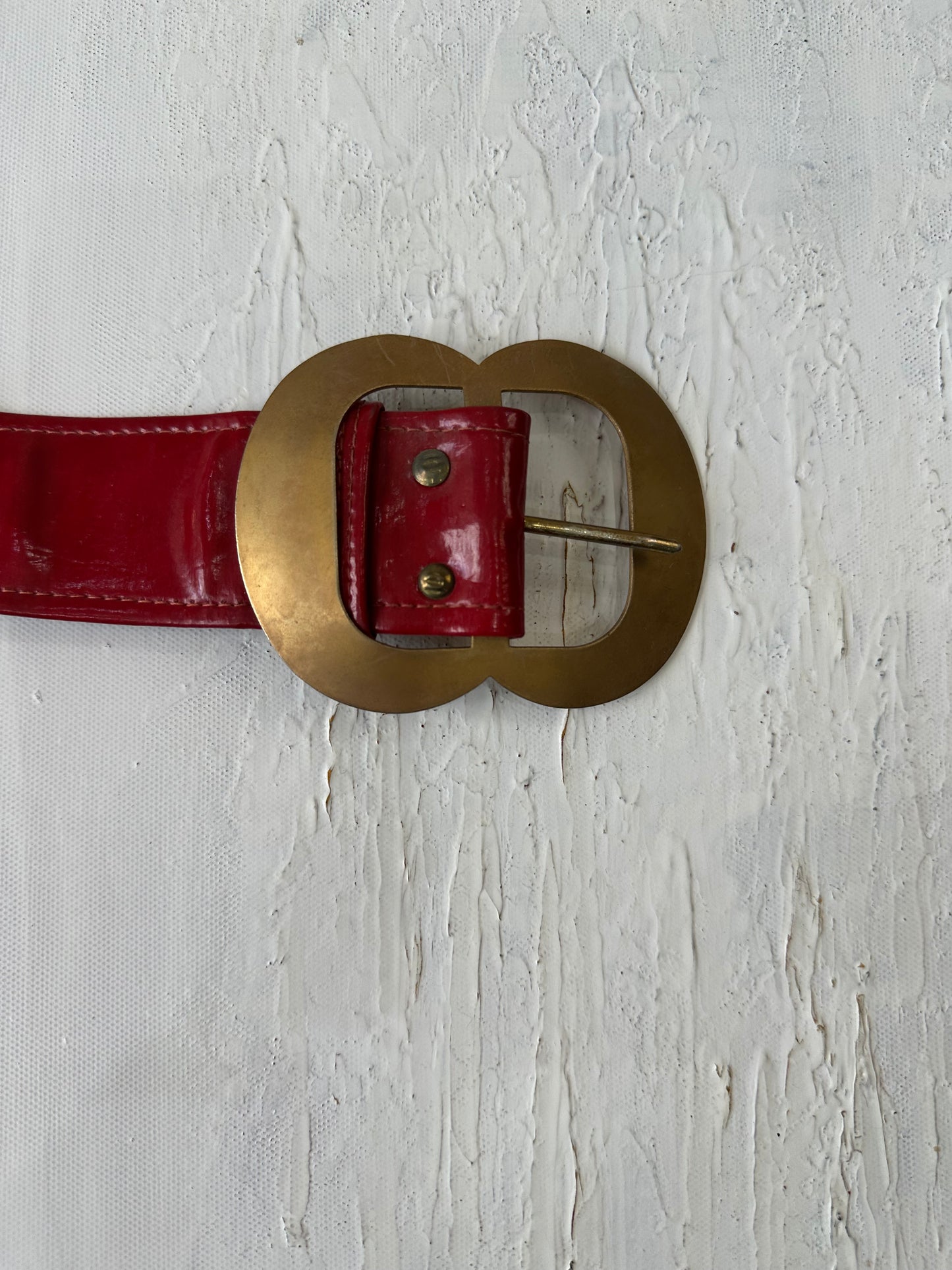 vintage edit twenty-nine | red belt with gold statement buckle