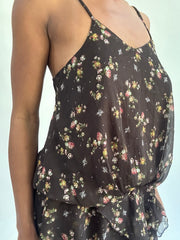 FrancÉs verano drop | pequeño mameluco marrón estilo mini vestido
