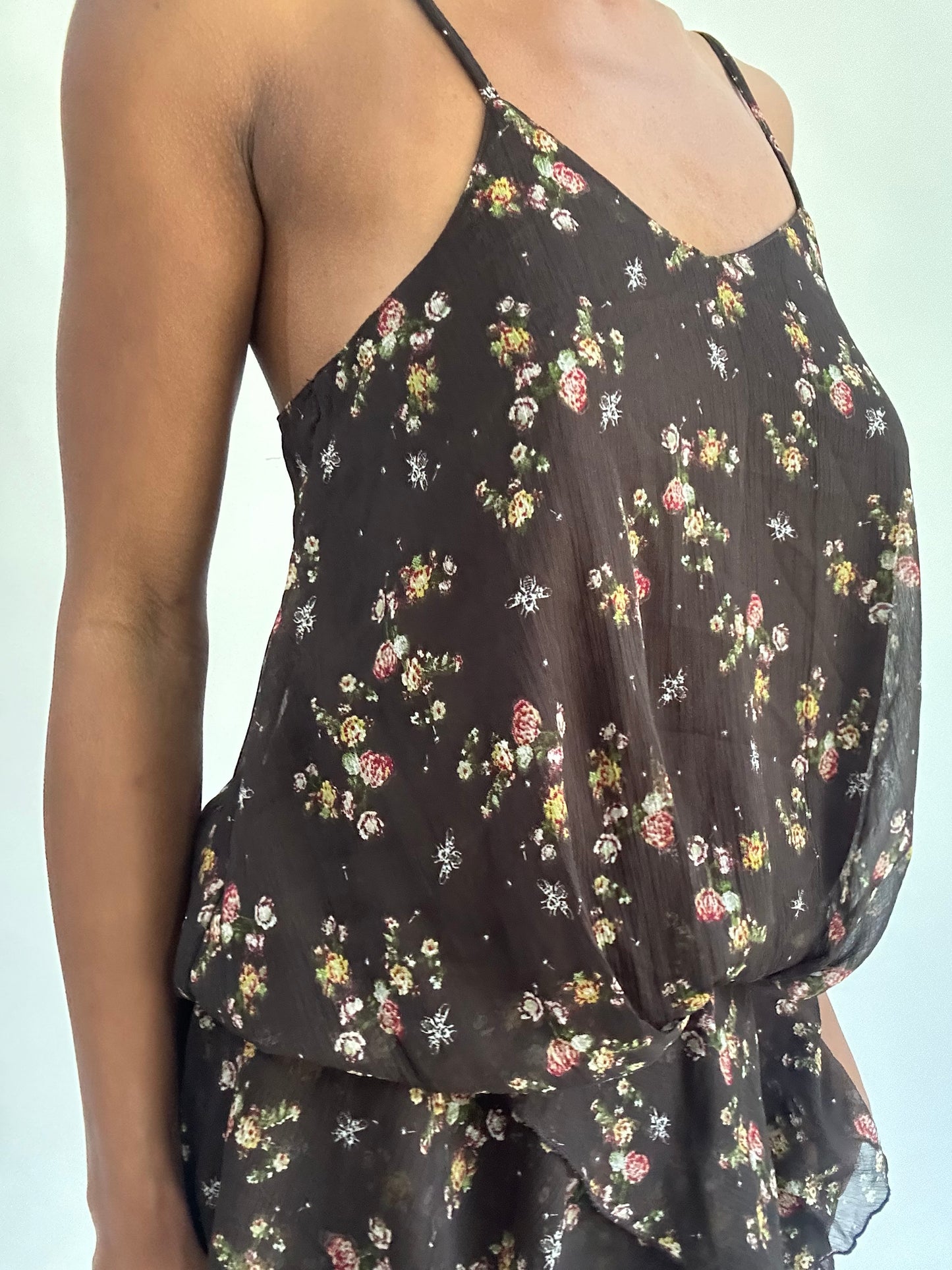 french summer drop | small brown romper style mini dress