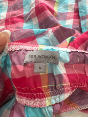 SATC drop | taille: S · couleur: rose + bleu · article: robe · détails: à motifs