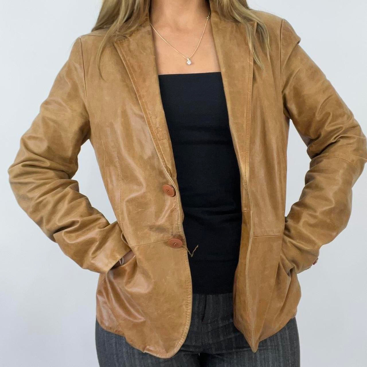 💻 BEST PICKS, CITY GIRL DROP | large brown old label zara leather jacket