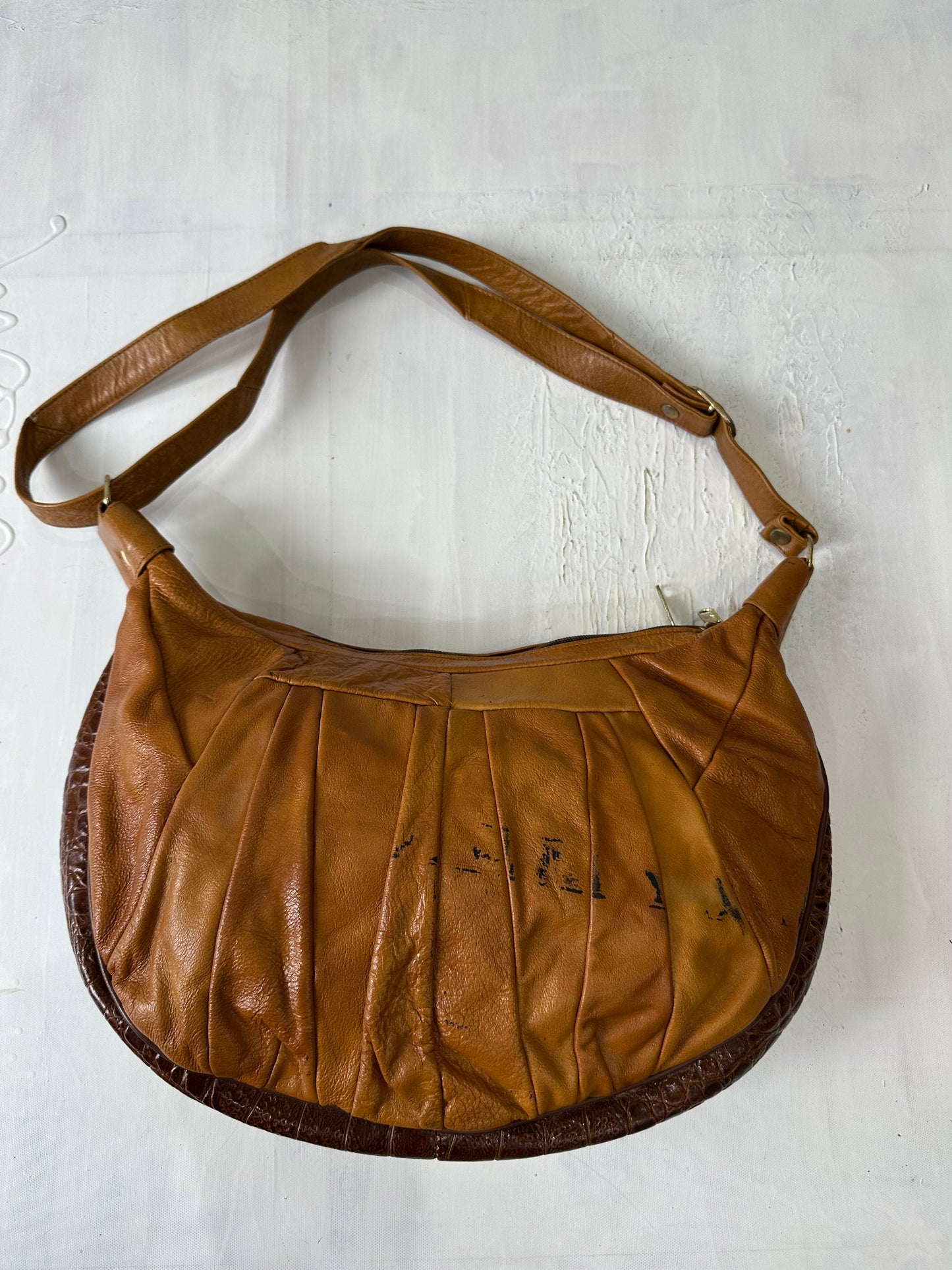 vintage edit thirty-three | brown faux leather shoulder bag