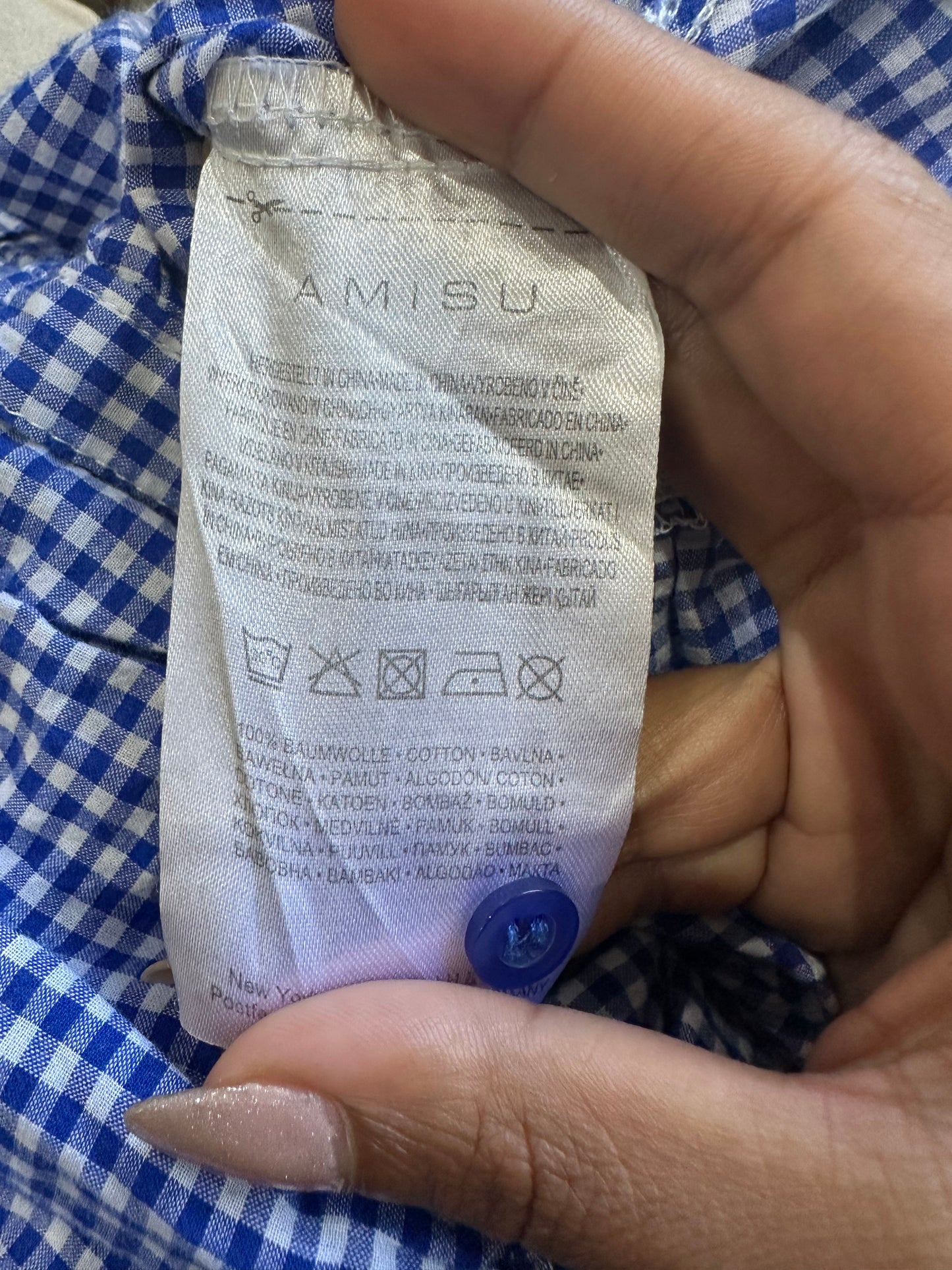 BEST PICKS | extra small blue gingham sleeveless shirt