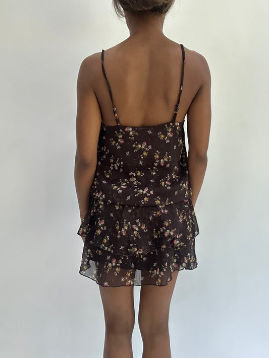french summer drop | small brown romper style mini dress