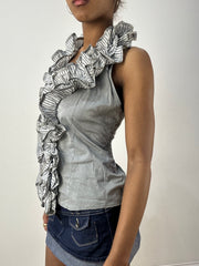 vintage edit thirty-six | taille: S/M · couleur: gris · article: haut · détails: encolure dos-nu