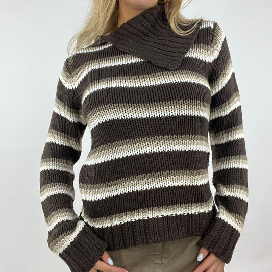 💻12 DAYS OF XMAS DROP | medium brown striped knit jumper