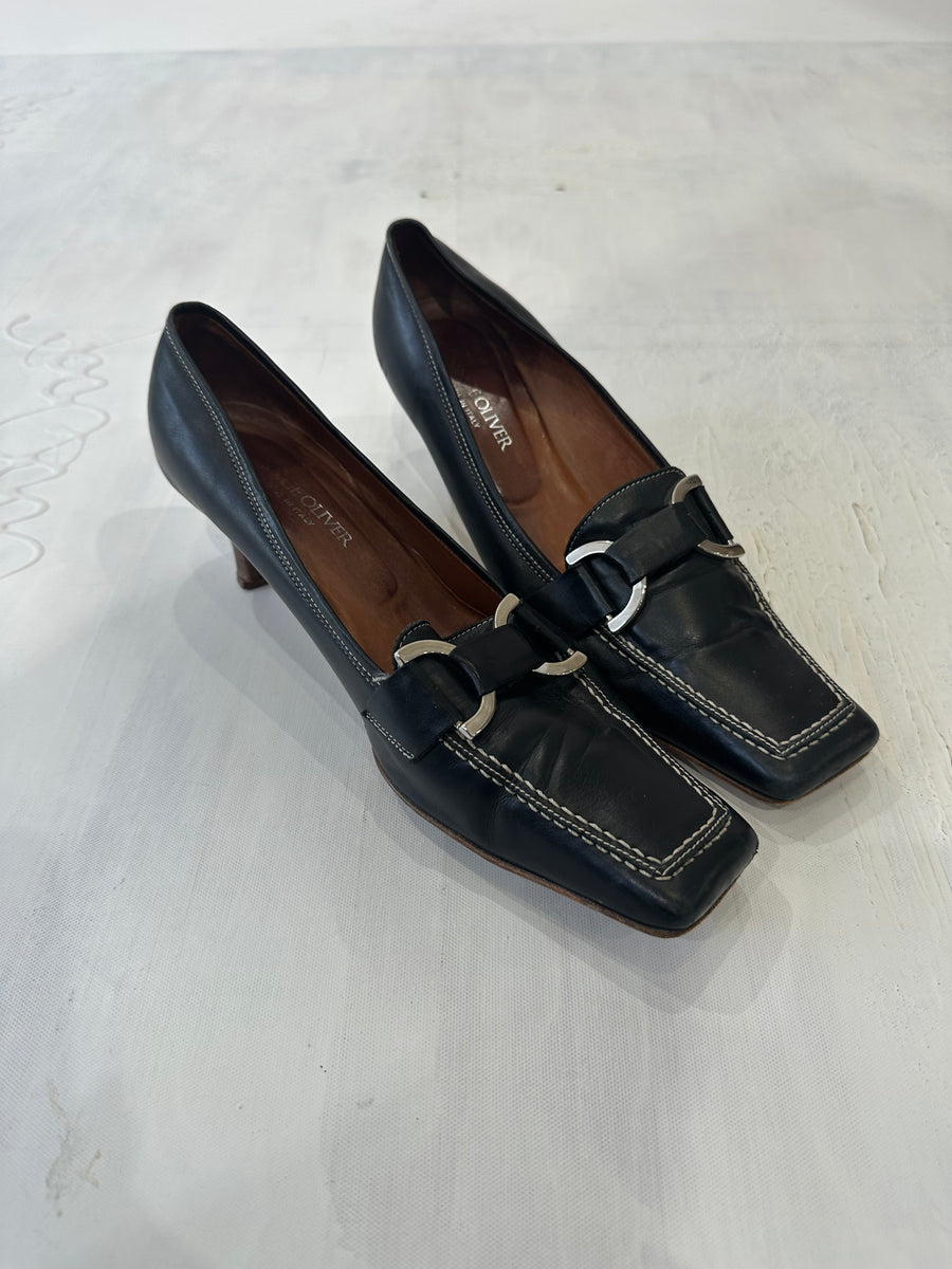 romantic grunge edit | ⭐️UK4 black heeled square toe shoes