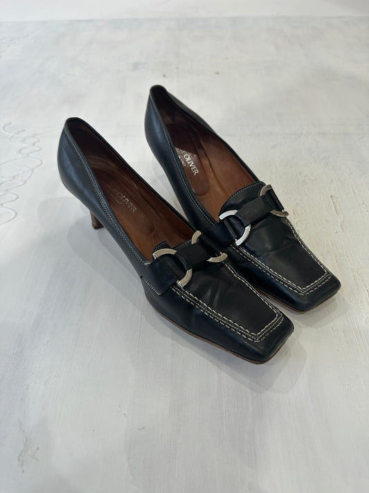 romantic grunge edit | ⭐️UK4 black heeled square toe shoes