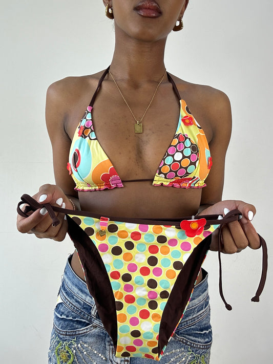 BEST PICKS | small orange polka dot floral bikini set