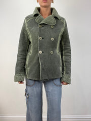 vintage edit twelve | medium green pea coat