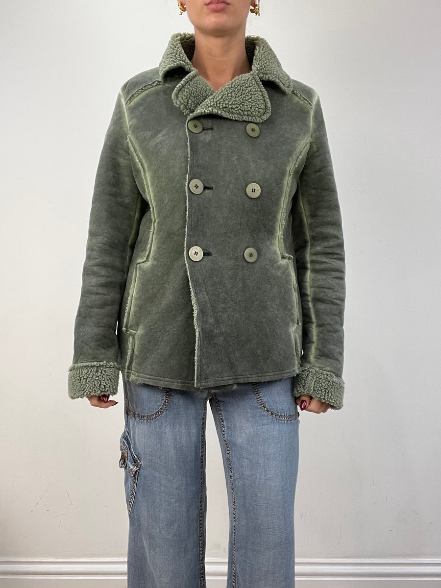 vintage edit twelve | medium green pea coat