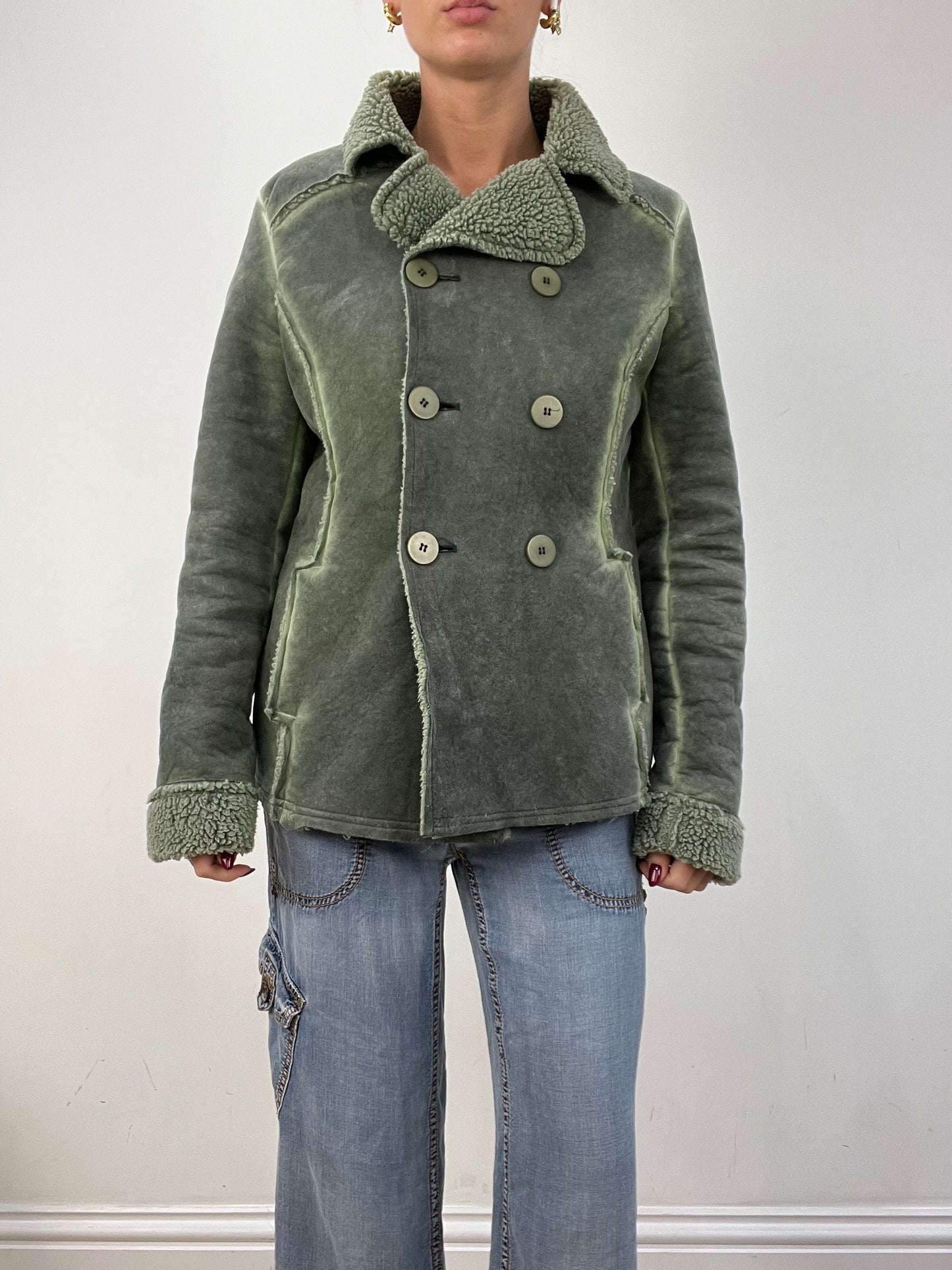 vintage edit twelve | medium green pea coat