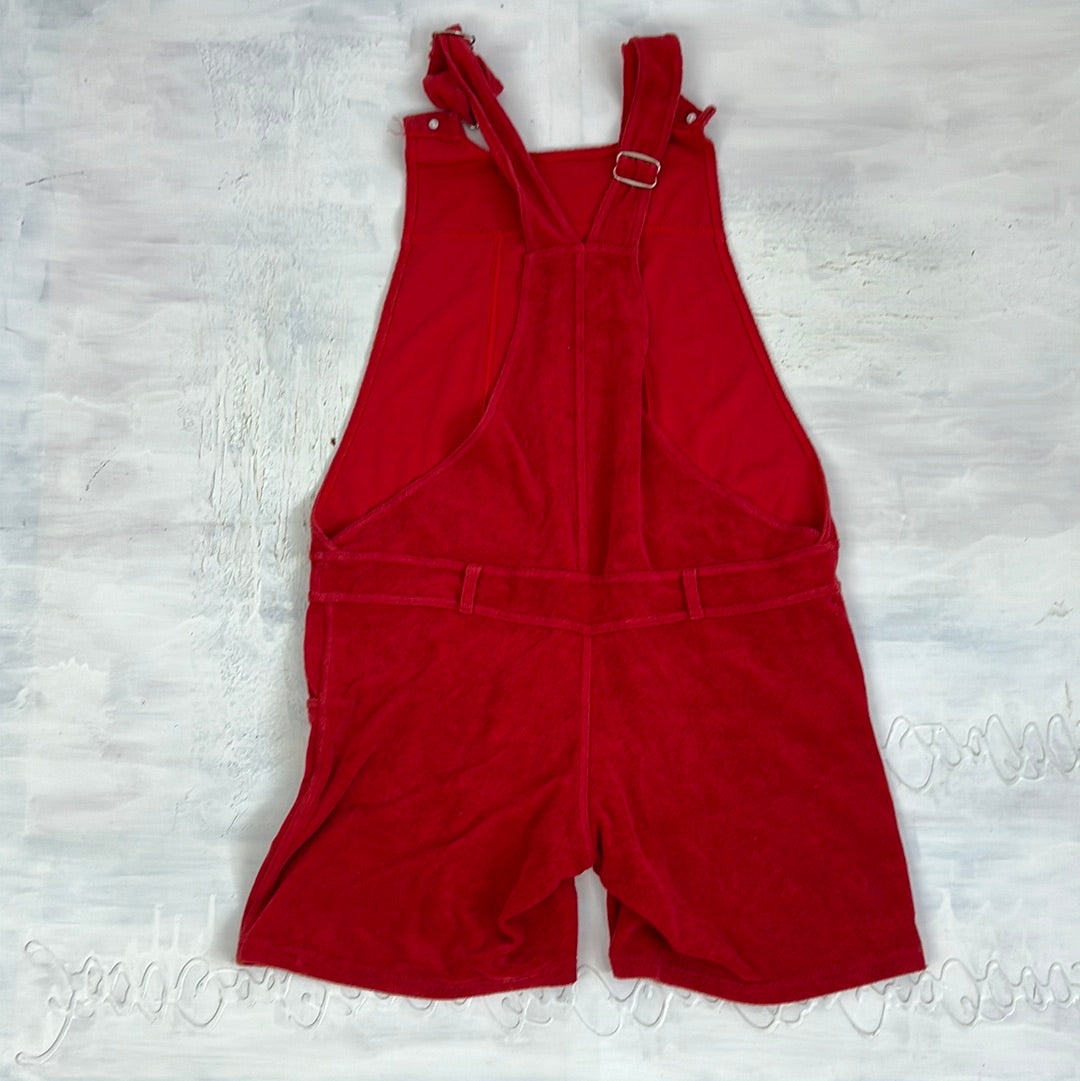 💚 TAYLOR SWIFT DROP | large red dungaree jumpsuit with towelling material