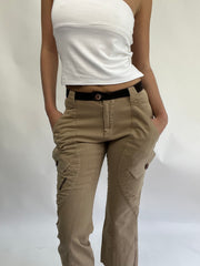 COASTAL COWGIRL DROP | extra small brown roberto cavalli 3/4 length trousers with pockets