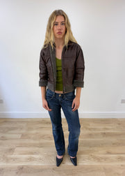 small brown faux leather jacket