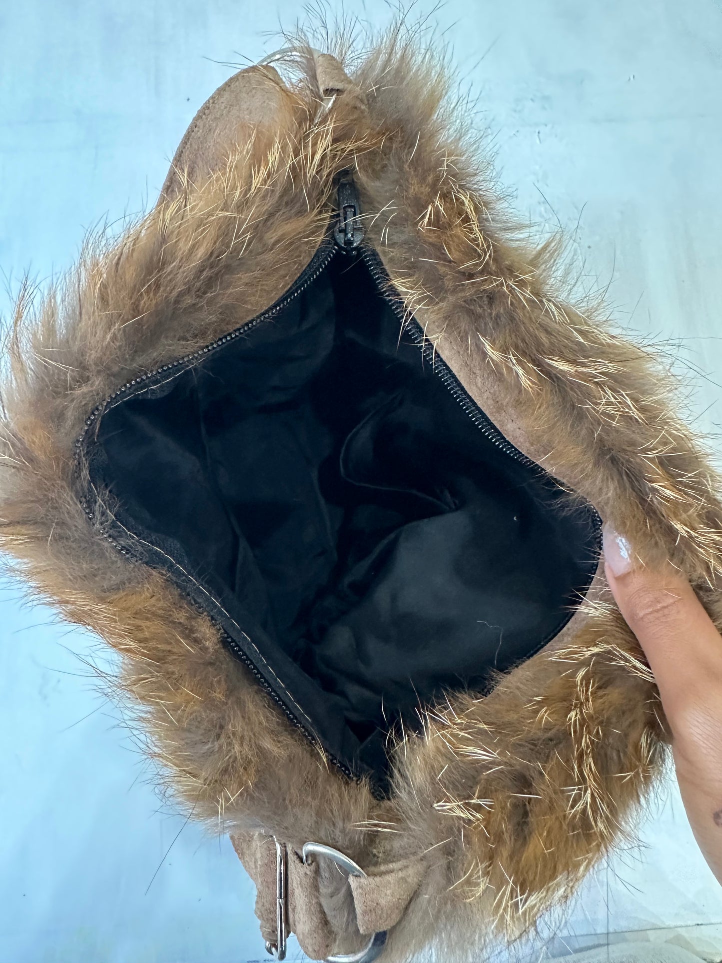 vintage edit thirty-three | brown faux fur shoulder bag