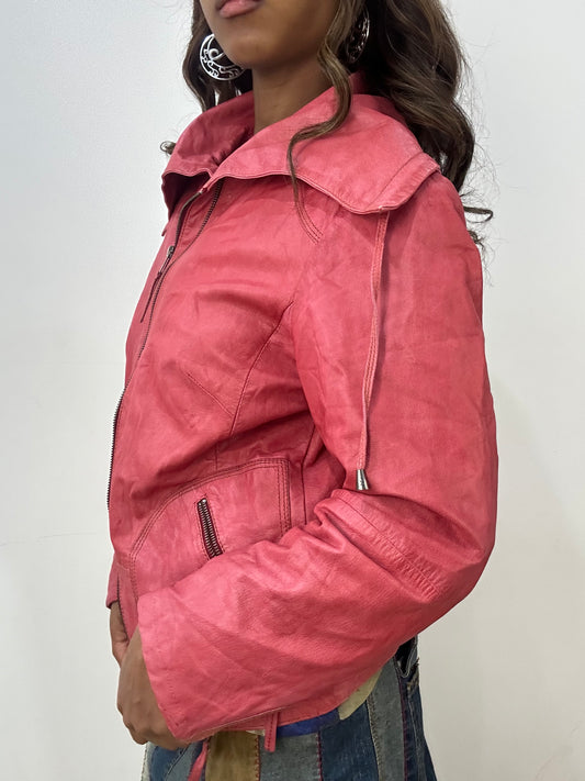 vintage edit: fashion week | small/medium pink double zip jacket