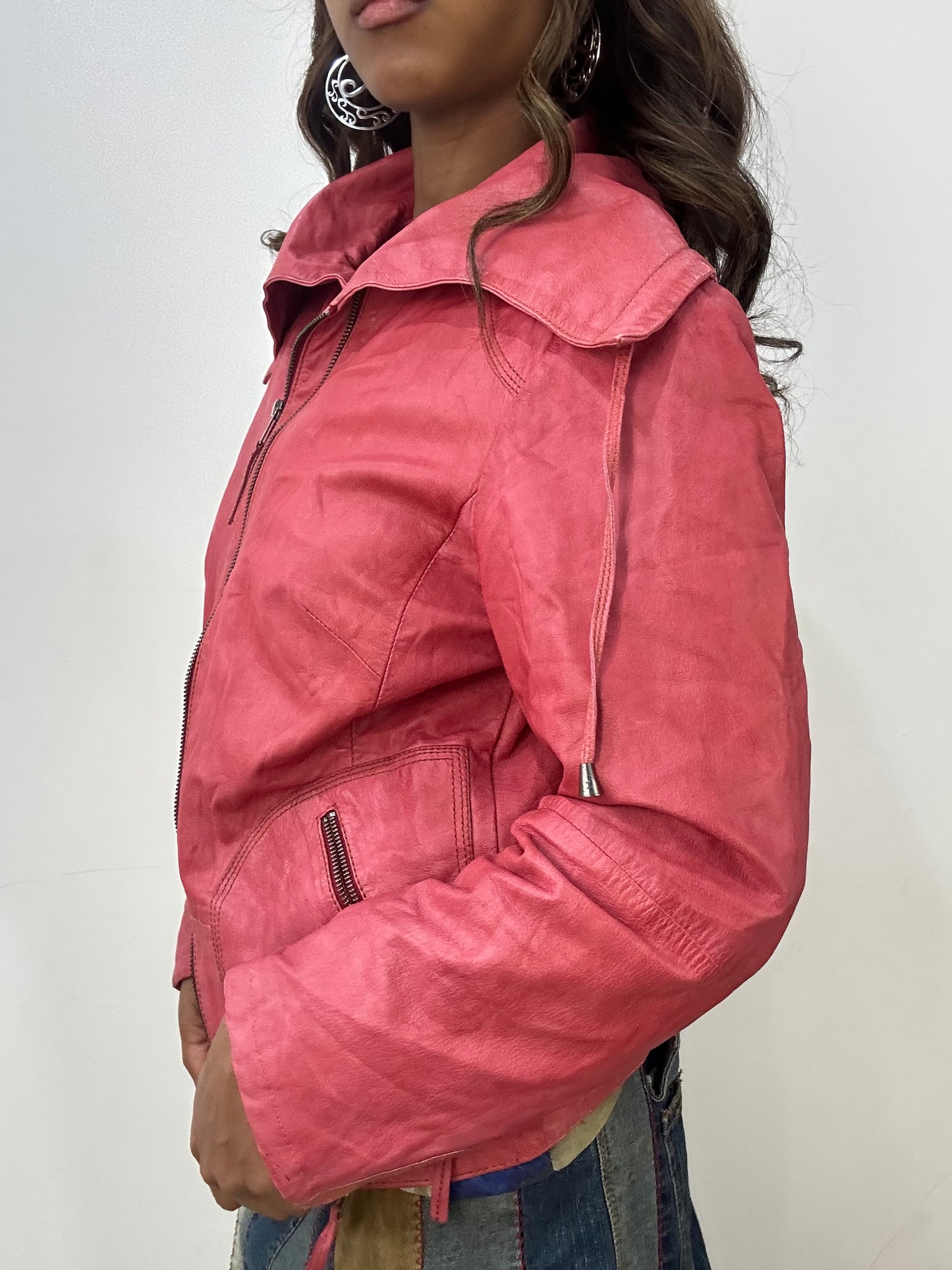 vintage edit: fashion week | small/medium pink double zip jacket