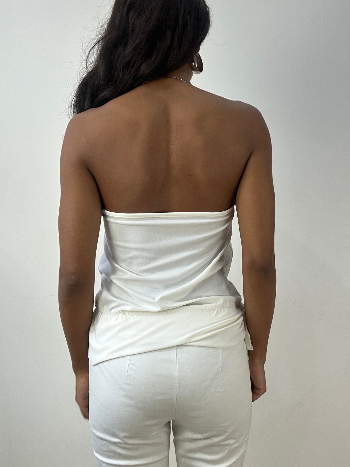 BEST PICKS | small white halterneck top with metal hoop detail