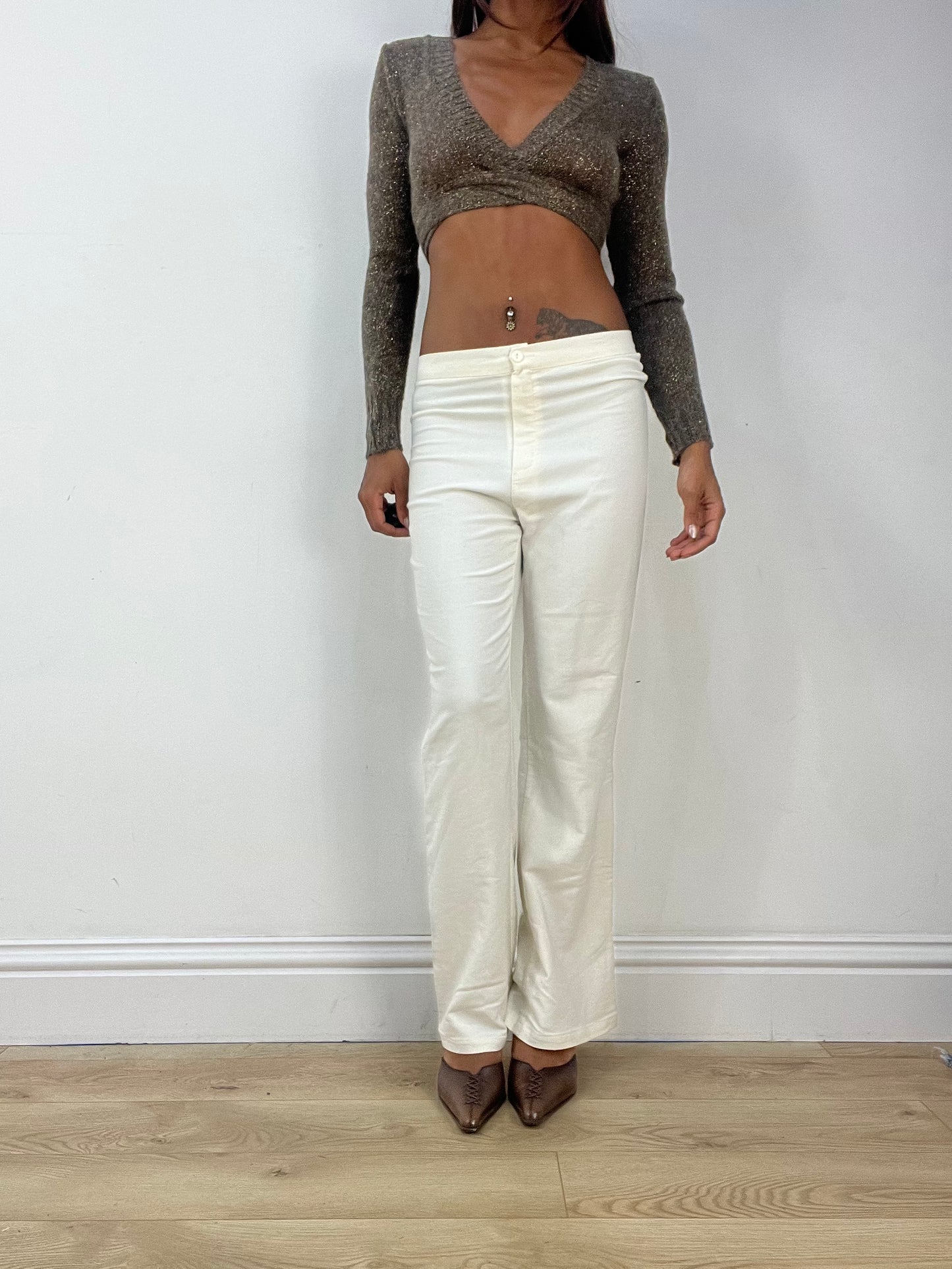 vintage edit thirty-three | extra small brown cropped wrap top