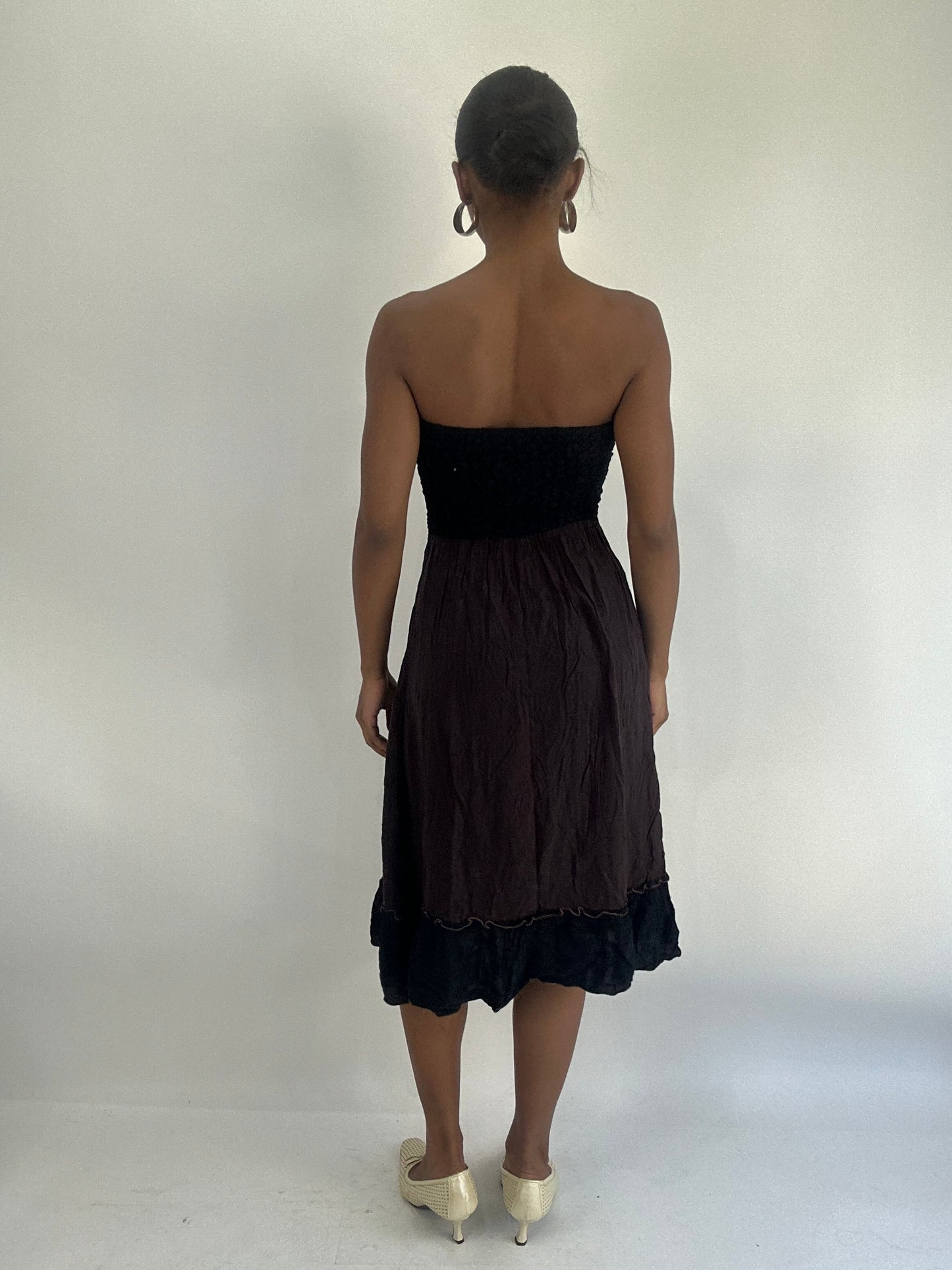 AUTUMN FAVOURITES | small burgundy and black bandeau dress