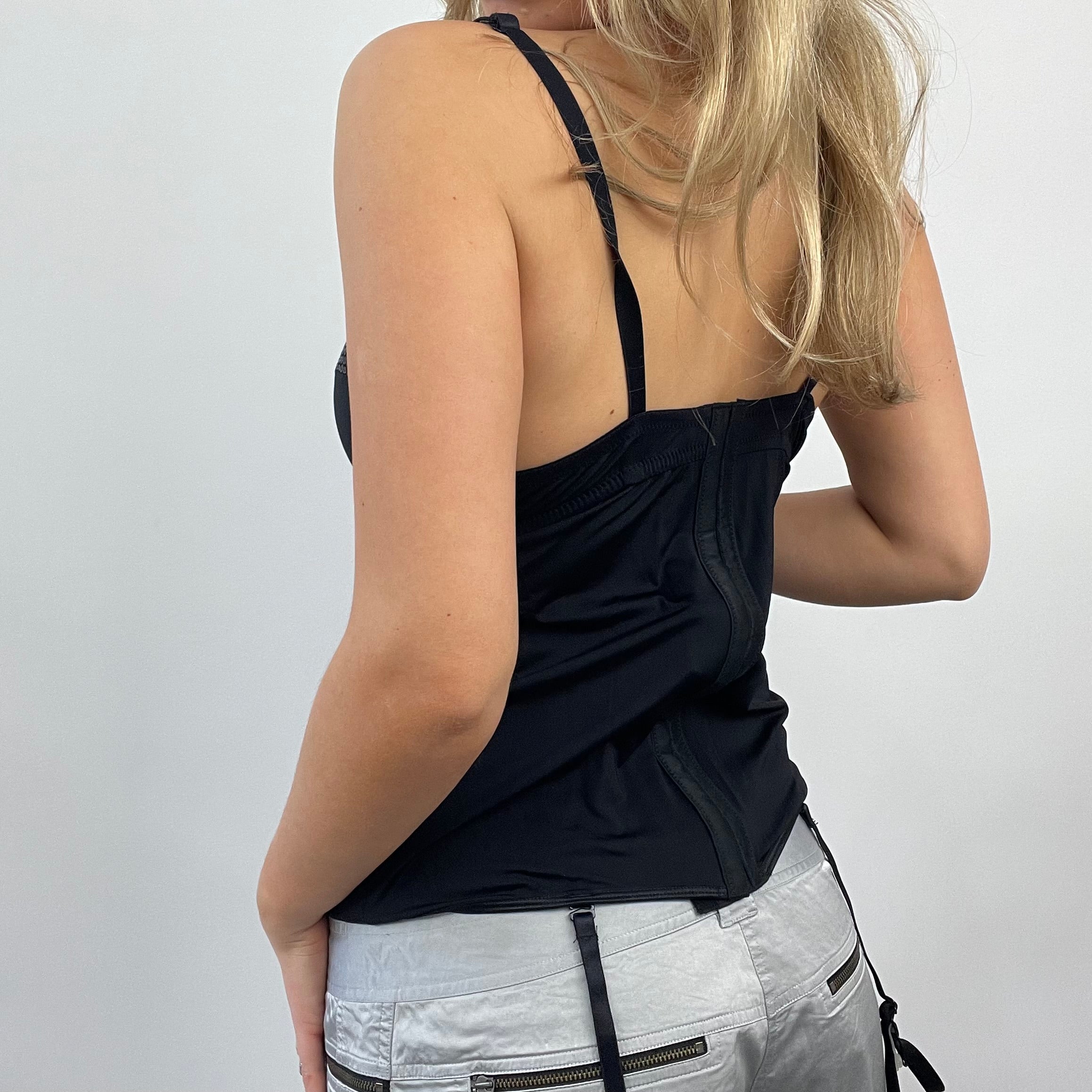 💻💚FUTURECORE DROP | medium black sequin corset top