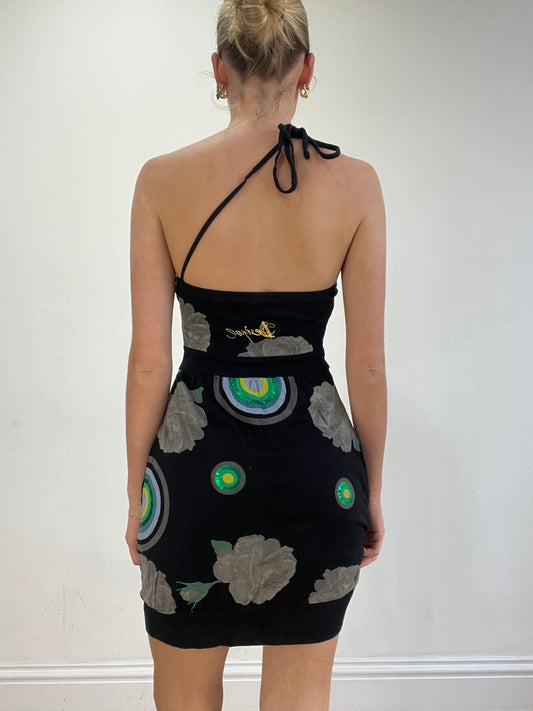 vintage edit sixteen | S码 desigual 花卉印花 one strap 迷你连衣裙