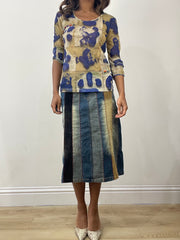 vintage edit: fashion week | small/medium blue mesh long sleeve top