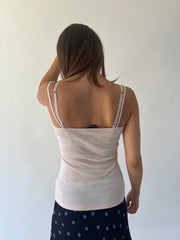 back to school drop | small white old label new look cami top