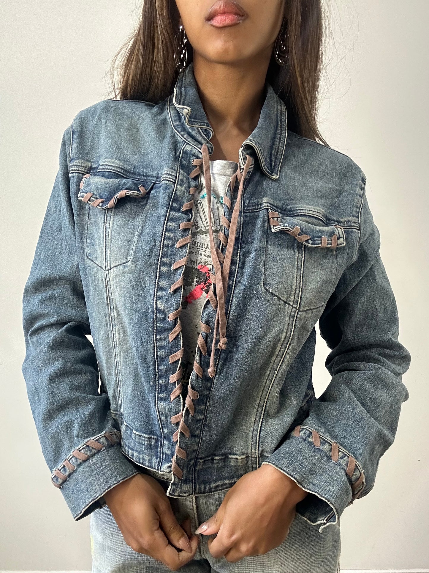 2016 edit | medium blue denim lace up jacket