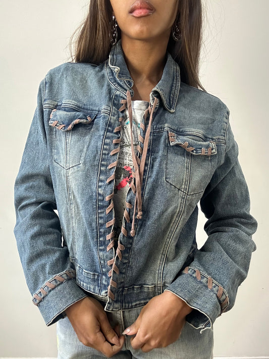 2016 edit | medium blue denim lace up jacket