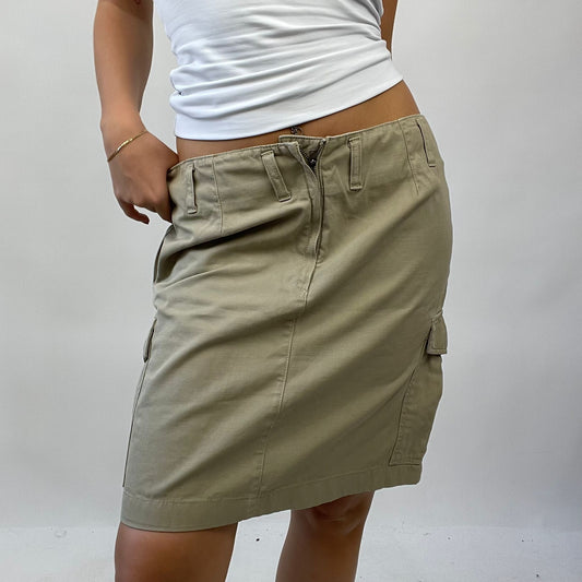 💚💻90s MINIMALISM DROP | small beige cargo midi skirt with big pocket details