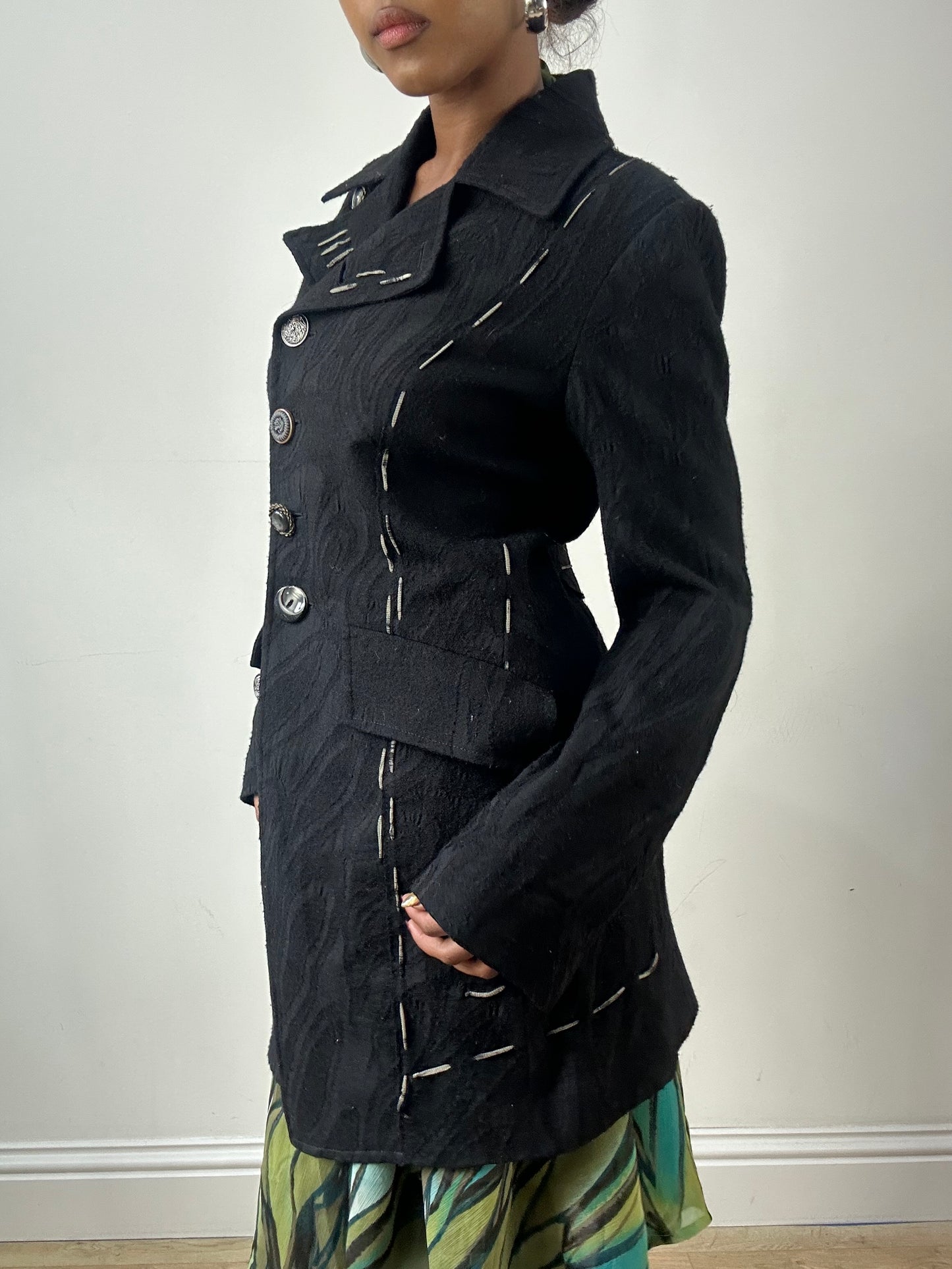 LFW edit | small black save the queen jacket