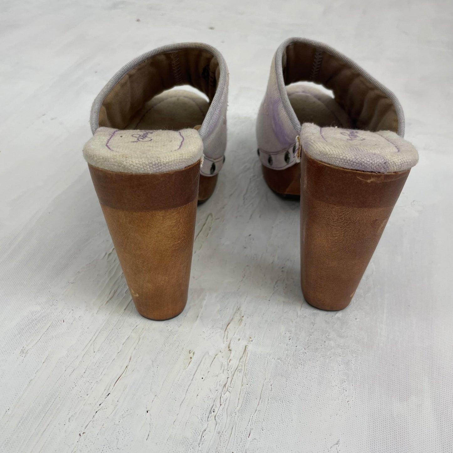 ⭐️DROP 5 | size 4 wooden chunky ed hardy heels