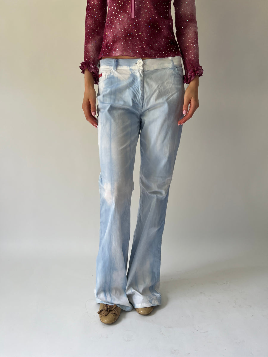 SATC drop | taille: M · couleur: bleu + blanc · article: pantalon · détails: tie and dye