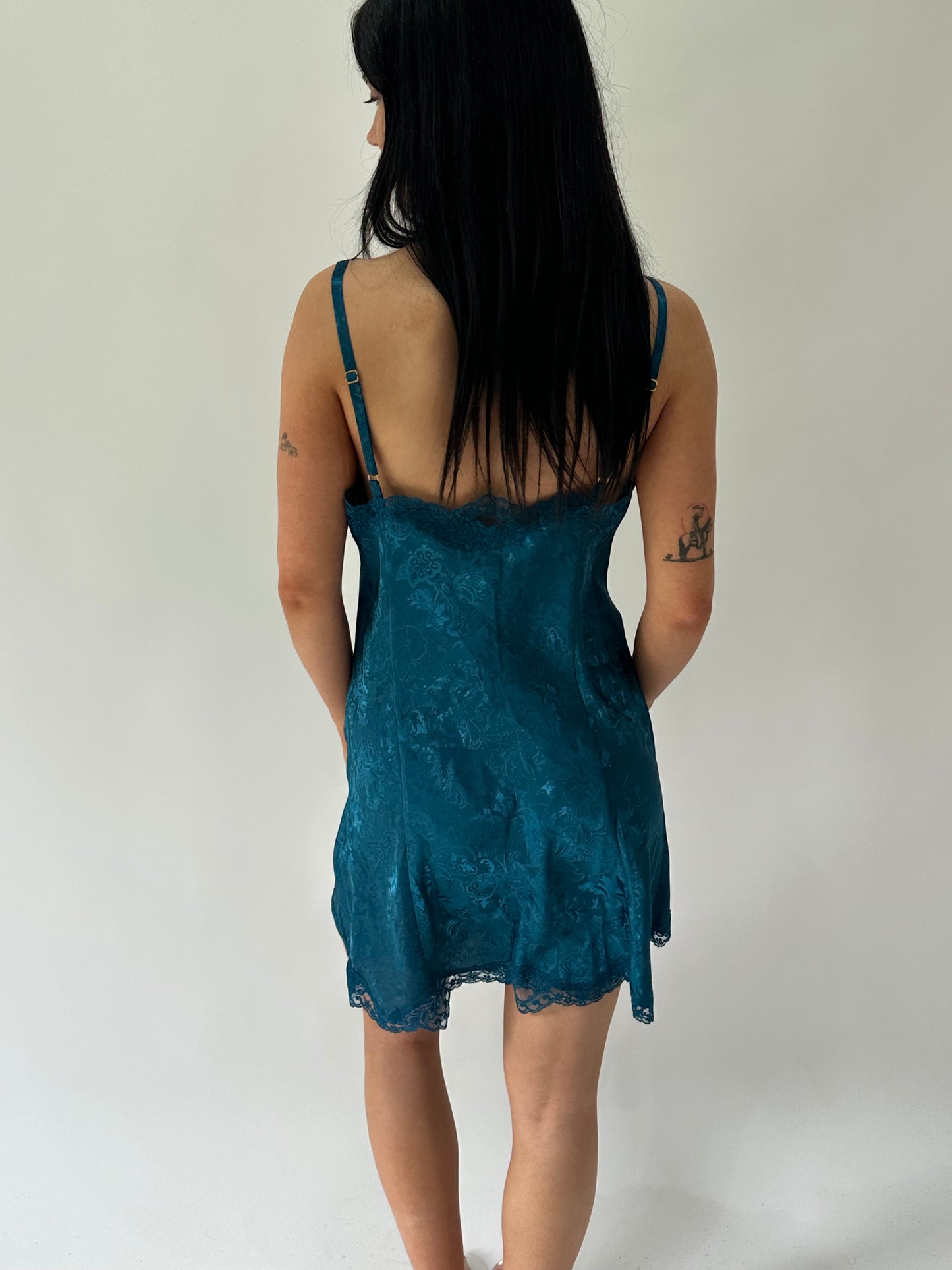 sailor drop | medium blue victoria secret lace cami dress
