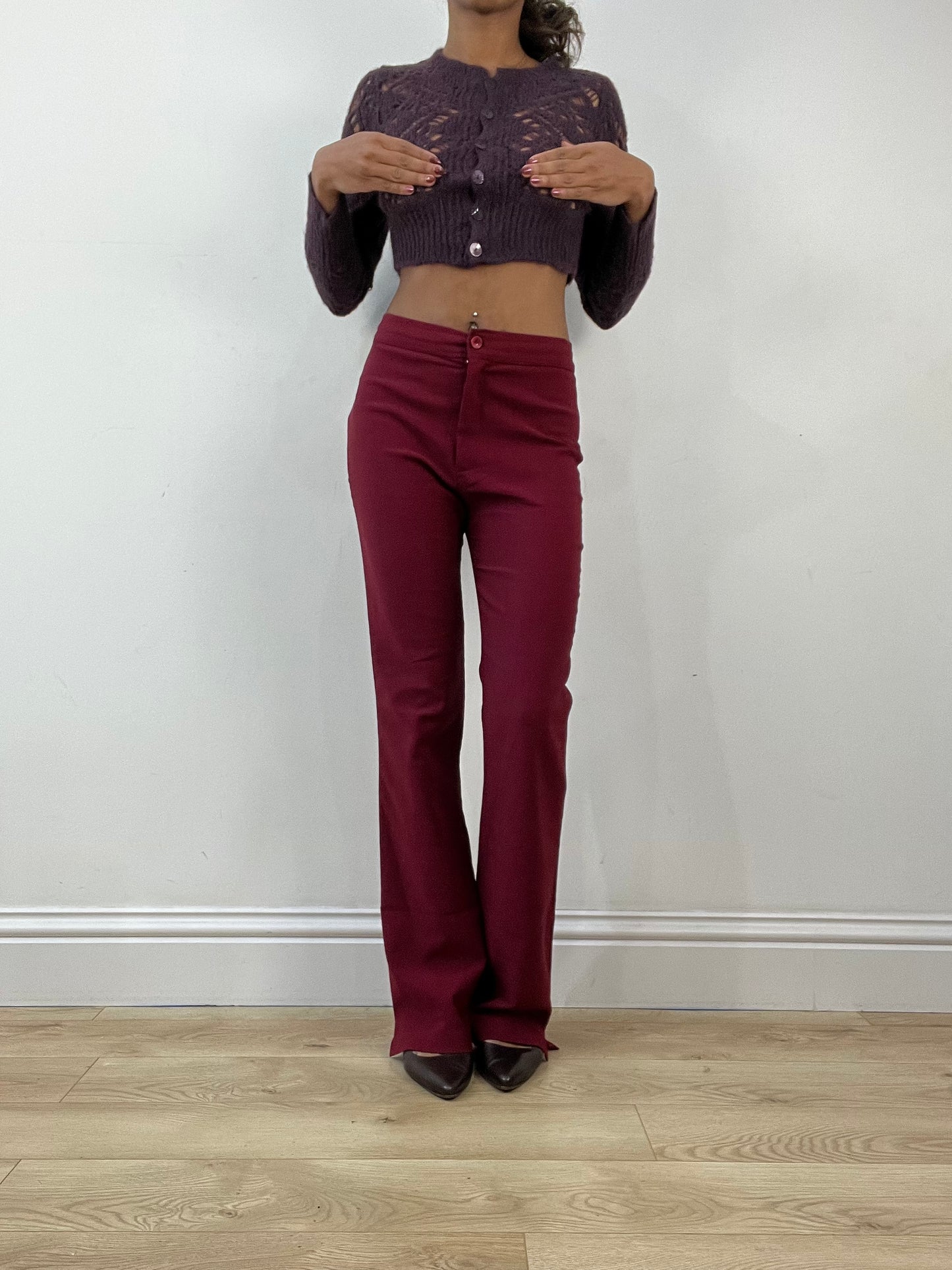 BEST PICKS | extra small purple knit cropped cardigan