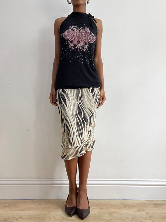 midsummer edit | small black harley davidson sleeveless high neck top