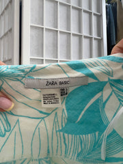 💻💚Vintage-Edit vierundzwanzig | großes weißes altes Label zara Kleid mit blauem Blumendruck